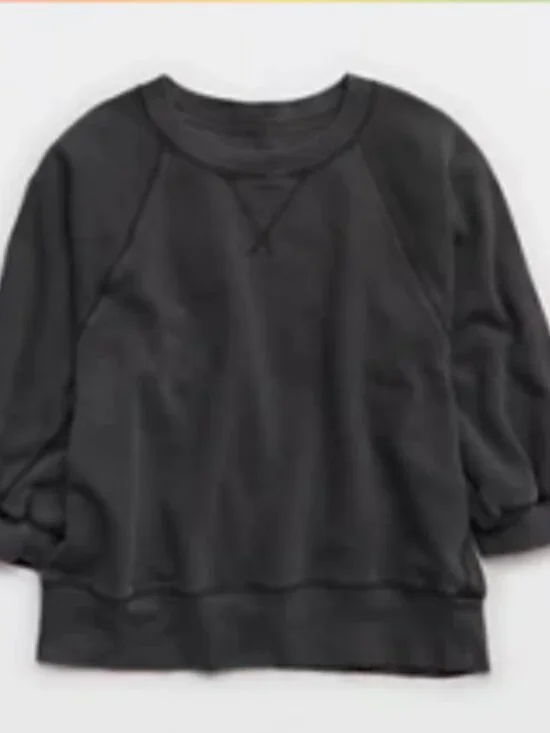 NWOT Aerie Femme Sweatshirt In Smoked Gray - Picture 2 of 4